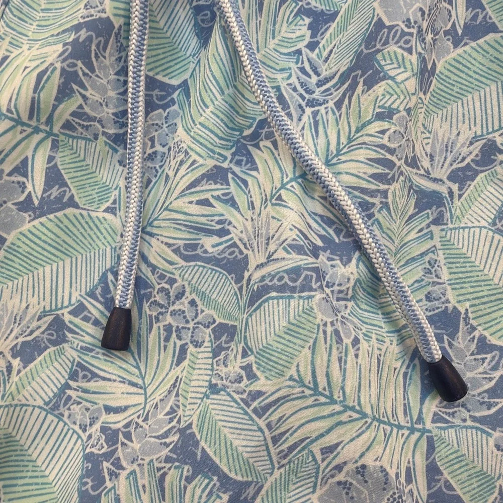 Peter Millar Men's 2XLT  Seaside Swim Trunks Monstera Magic Blue